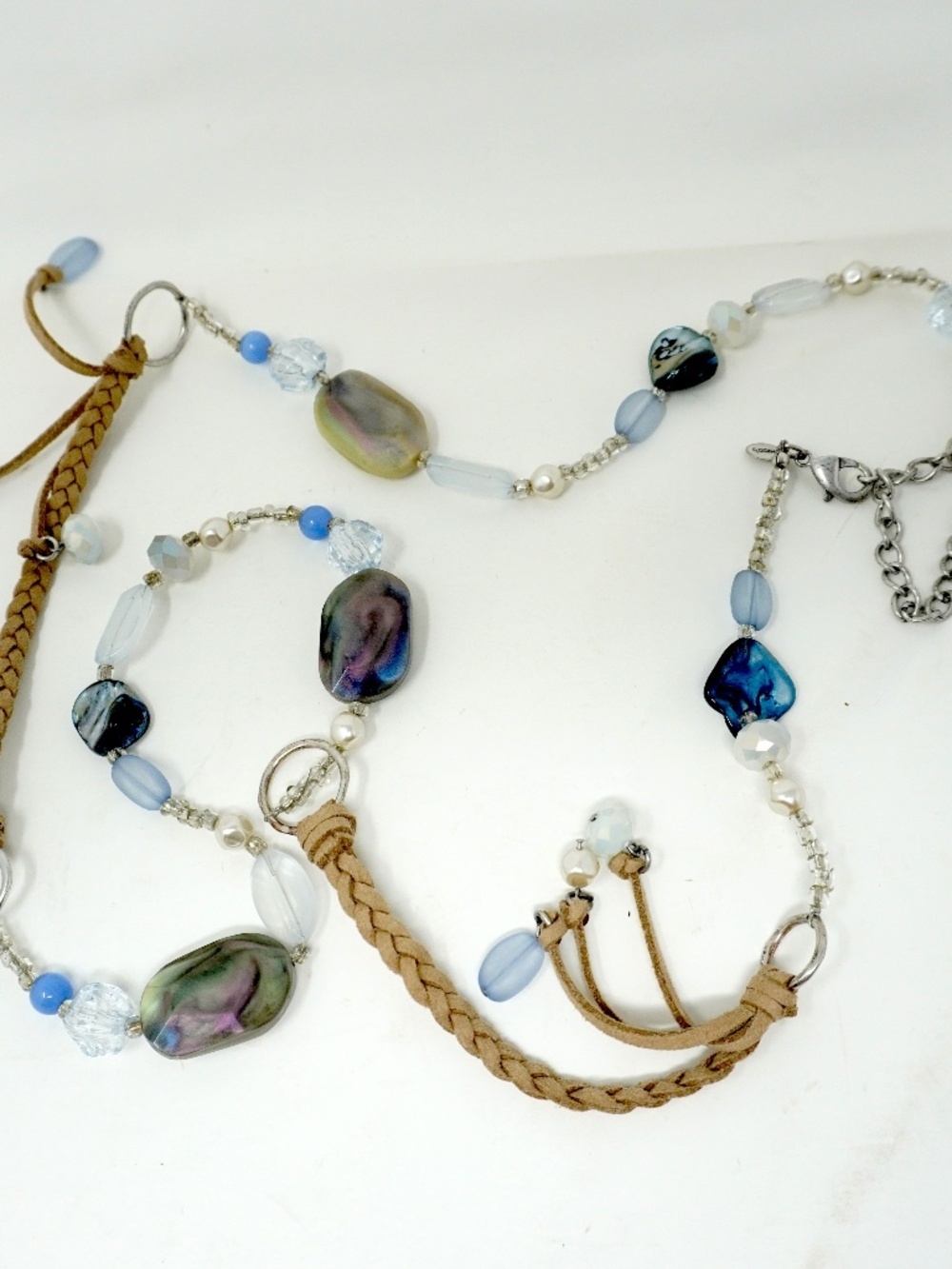 Two Chico's Mixed Media Pendant Necklaces